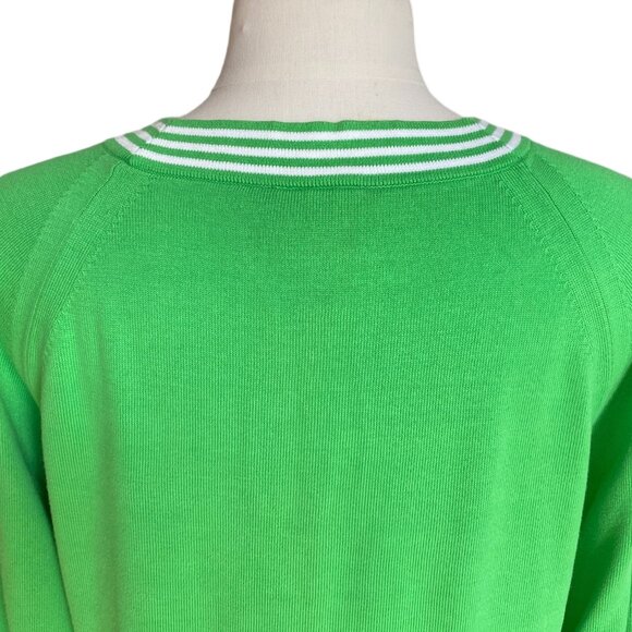 Vintage Polo Jeans Co Ralph Lauren Sweater Wm Green American Flag Preppy Y2K-XL - Picture 9 of 12